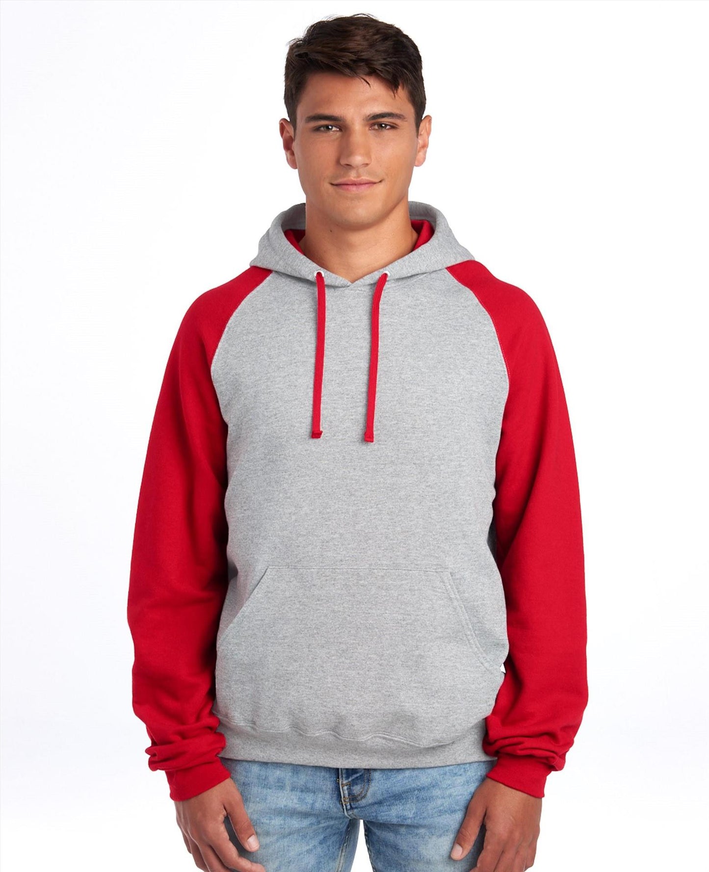 J96CM - Jerzees Nublend Open End 275 Regular Fit Colour Block Raglan Hood Adult