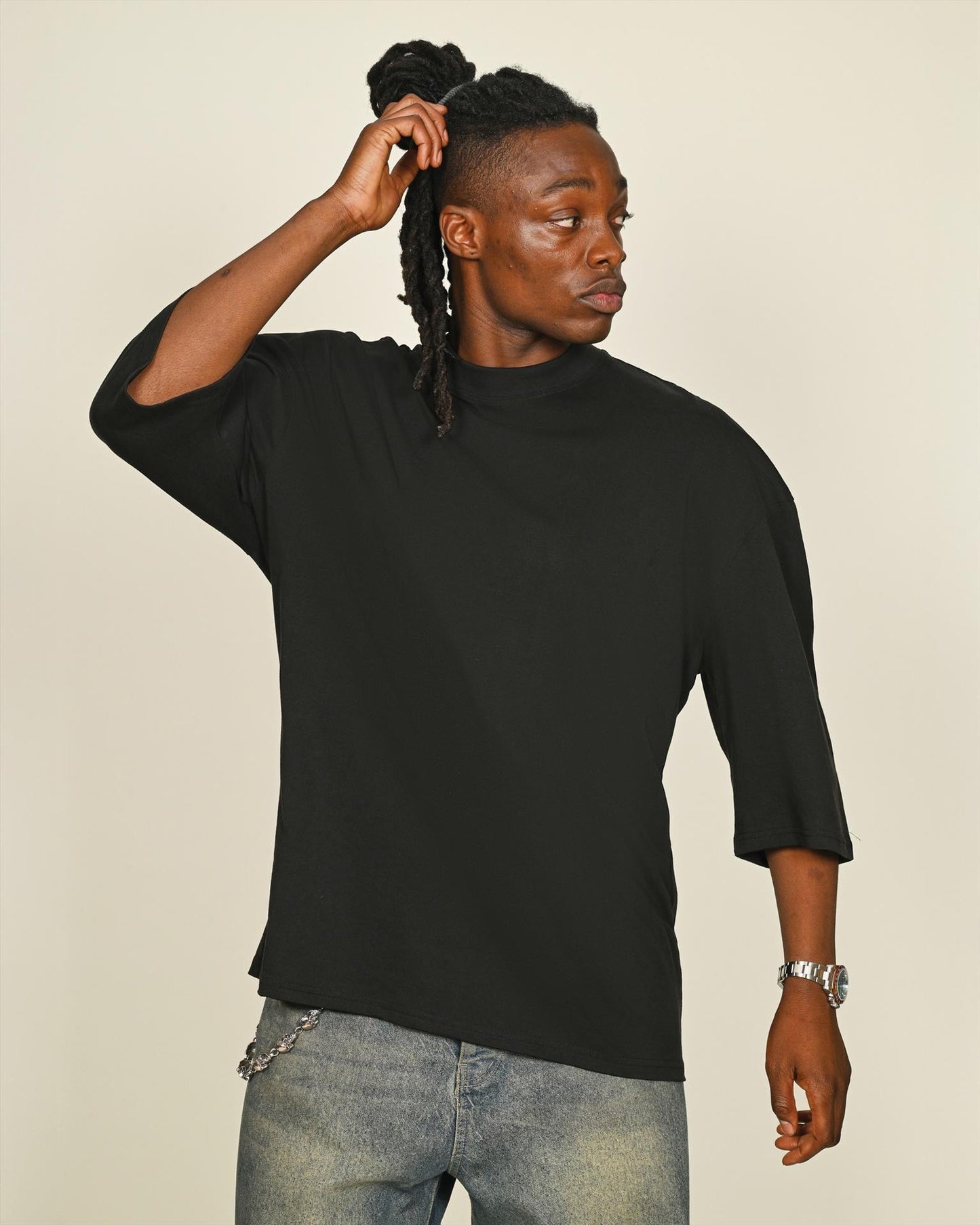 CRBT515 - Casual Premium Combed 220 Oversize Extended Neck Half Sleeve Tee Tall