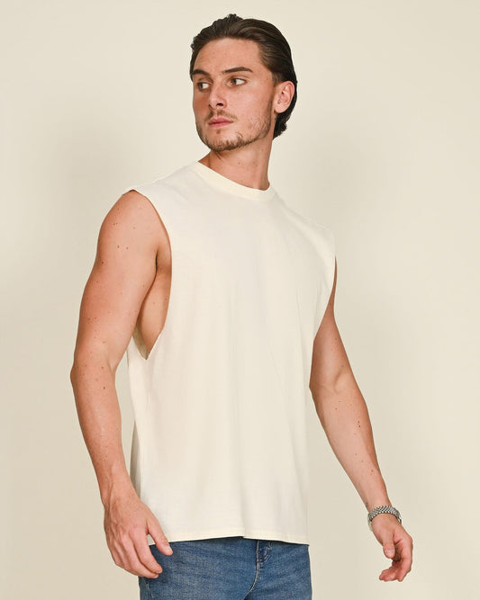 CRBV60 - Casual Core Ringspun 150 Regular Raw Edge Droparm Tank