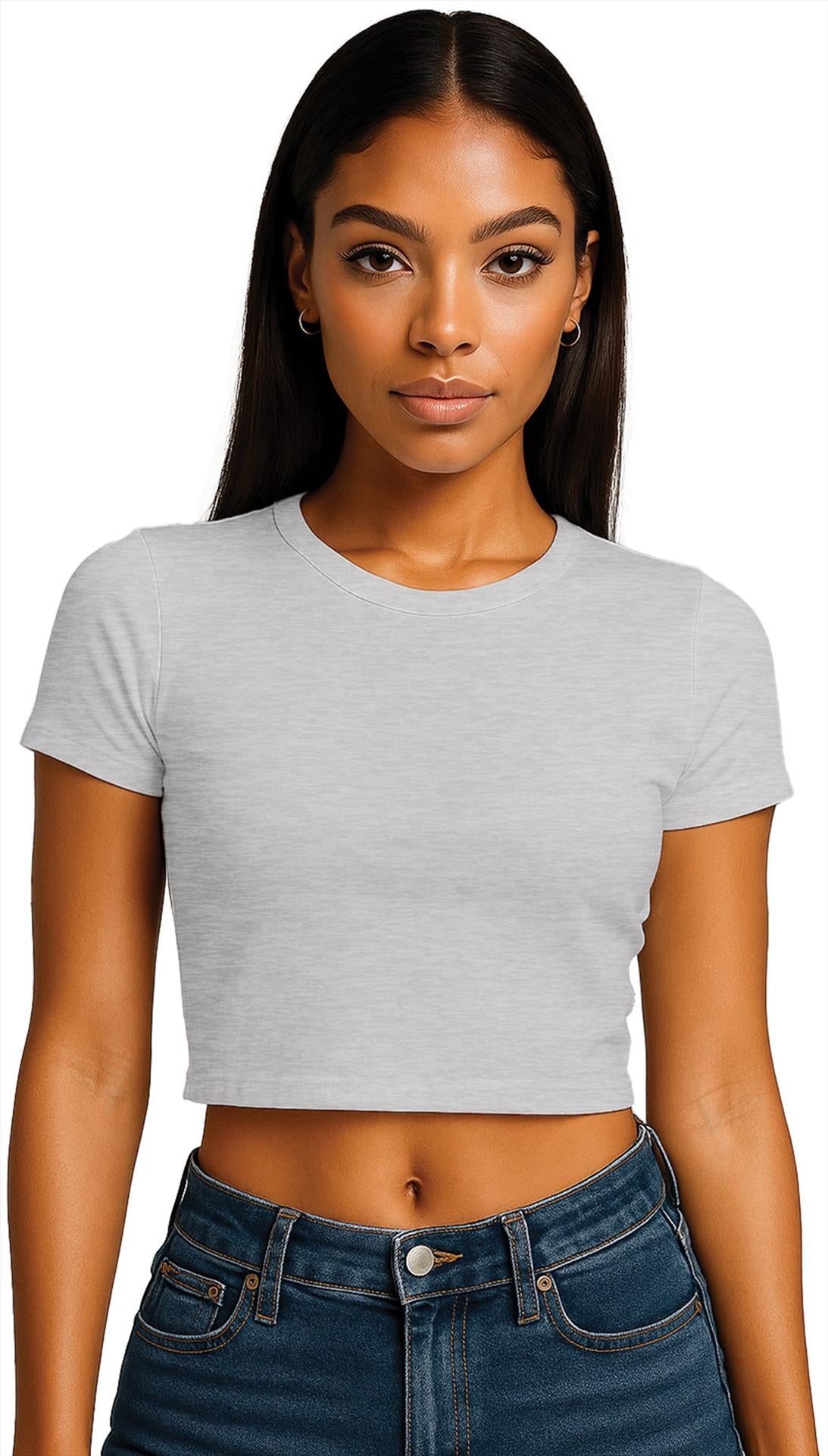 CRBT600L - Casual Premium Combed 220 Cropped Baby Tee Ladies