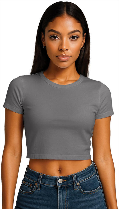CRBT600L - Casual Premium Combed 220 Cropped Baby Tee Ladies