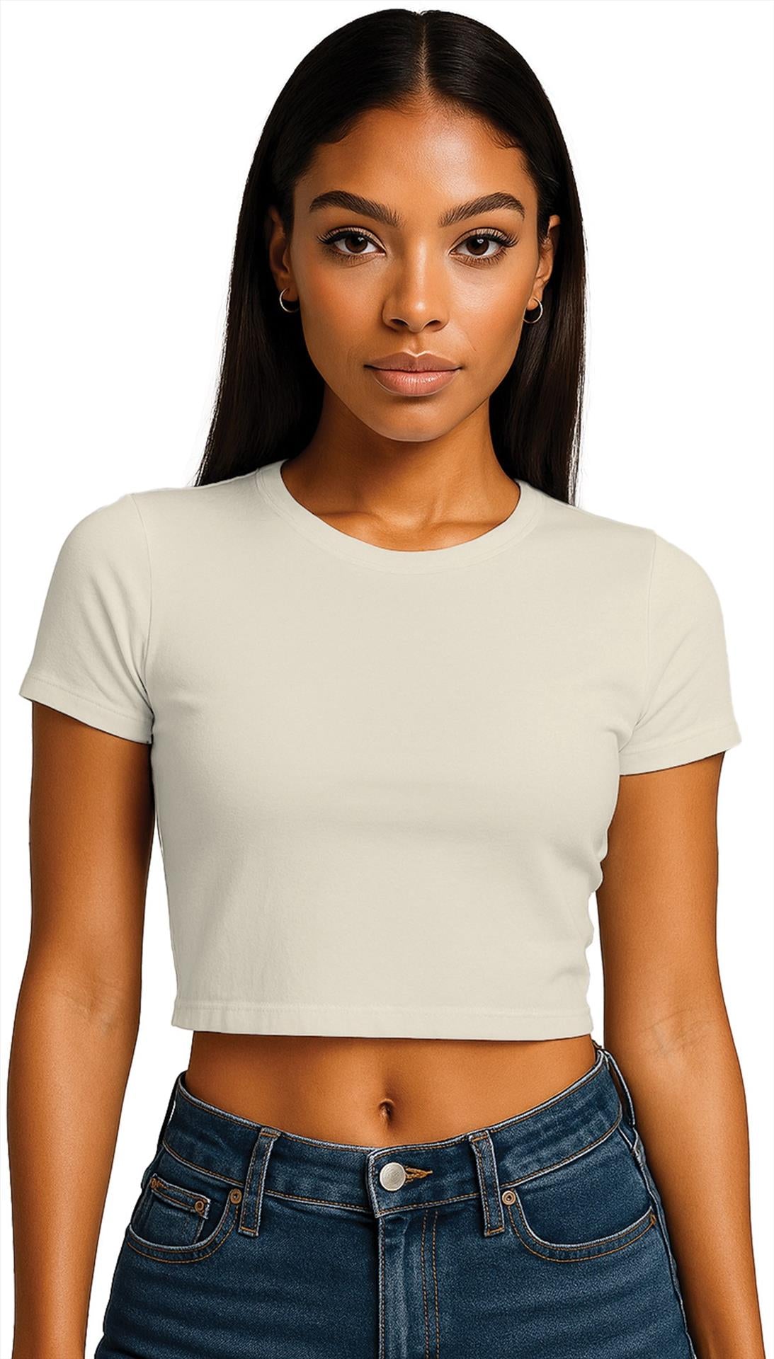 CRBT600L - Casual Premium Combed 220 Cropped Baby Tee Ladies