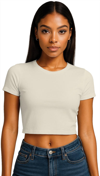 CRBT600L - Casual Premium Combed 220 Cropped Baby Tee Ladies