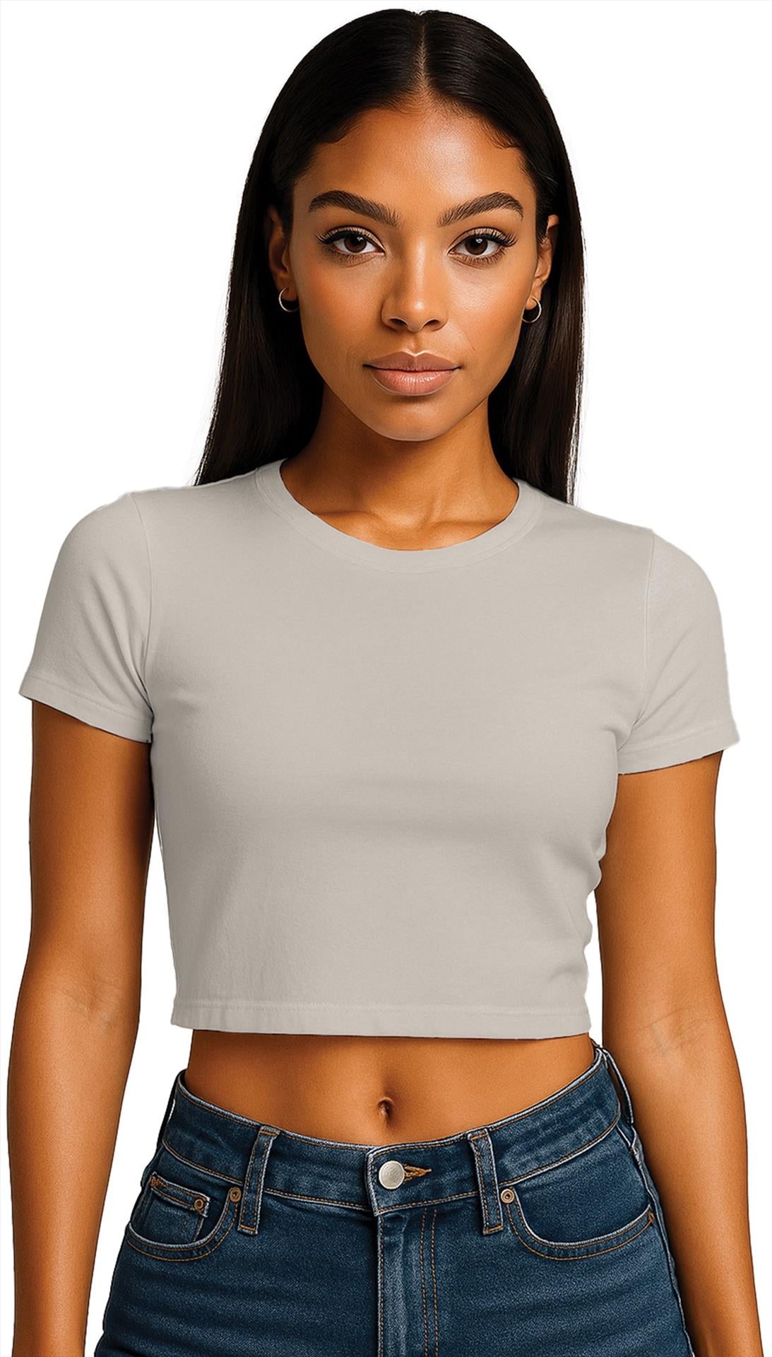 CRBT600L - Casual Premium Combed 220 Cropped Baby Tee Ladies