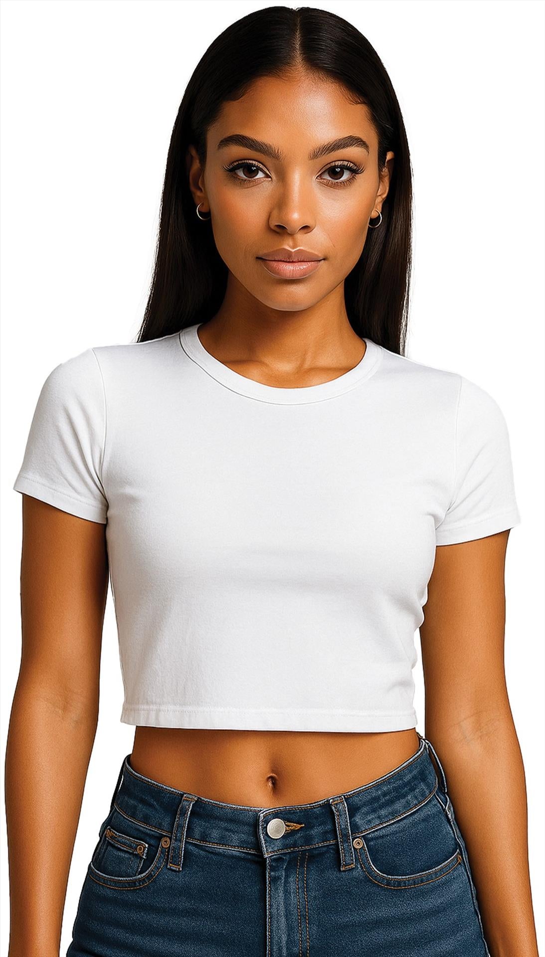 CRBT600L - Casual Premium Combed 220 Cropped Baby Tee Ladies
