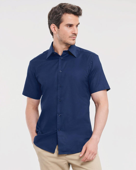 R923M - Russell Athletic Oxford 135 Tailored Fit S/S Shirt Adult