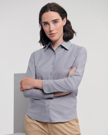 R932F - Russell Athletic Oxford 135 Tailored Fit L/S Shirt Ladies