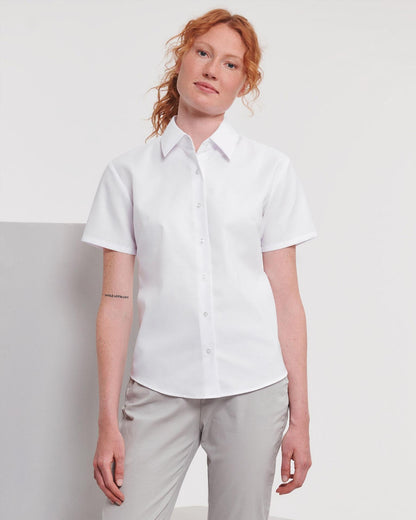 R933F - Russell Athletic Oxford 135 Tailored Fit S/S Shirt Ladies