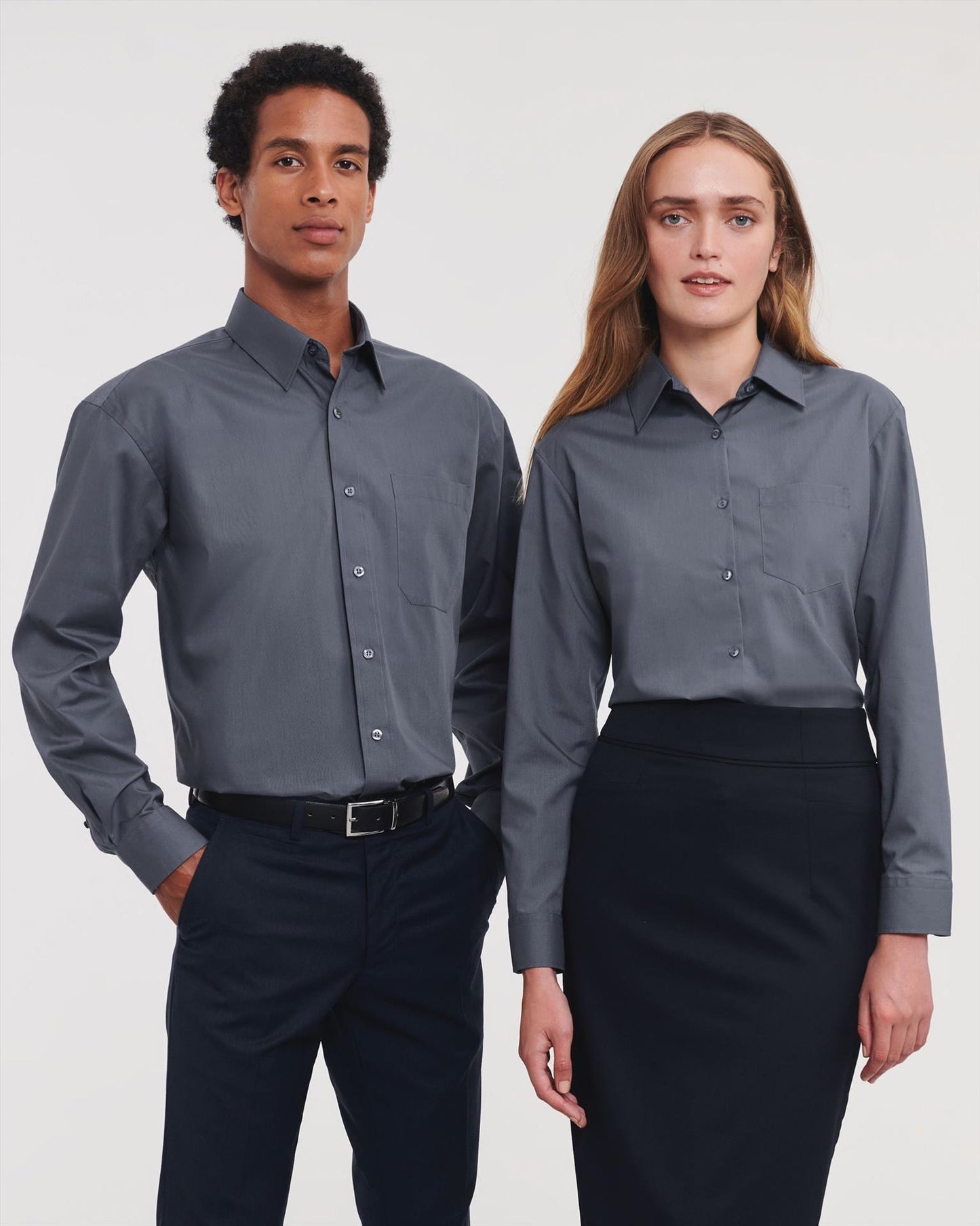 R934M - Russell Athletic Polycotton Poplin 110 Classic Fit L/S Shirt Adult