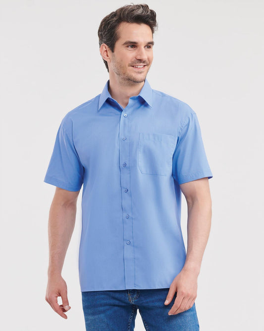 R935M - Russell Athletic Polycotton Poplin 110 Classic Fit S/S Shirt Adult