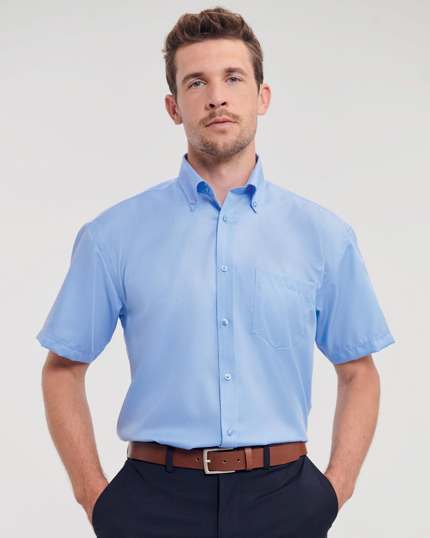 R957M - Russell Athletic Ultimate Non Iron Twill 120 Classic Fit S/S Shirt Adult