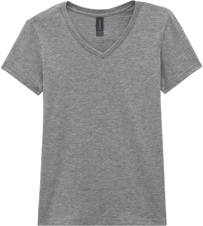 G64V00L - Gildan Softstyle Ringspun 150 Regular Fit V Neck Tee Ladies