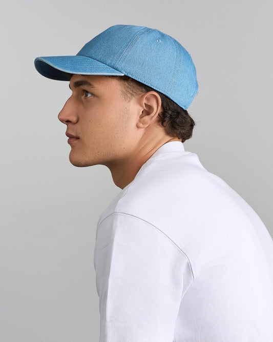 ACIRAC - Atlantis Iraya 5 Panel Unstructured Low Profile Mid Visor Denim Recycled Cap