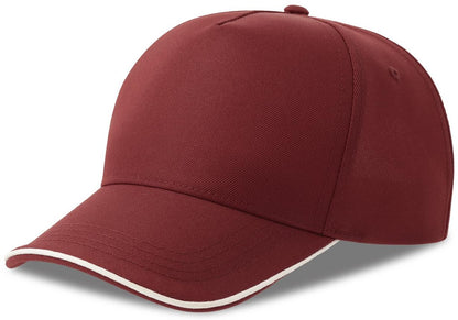 Atlantis ACRCFP Recy Five Piping 5 Panel Structured Mid Profile Curved Visor Recycled Cap wholesale blank structured baseball cap - view 2