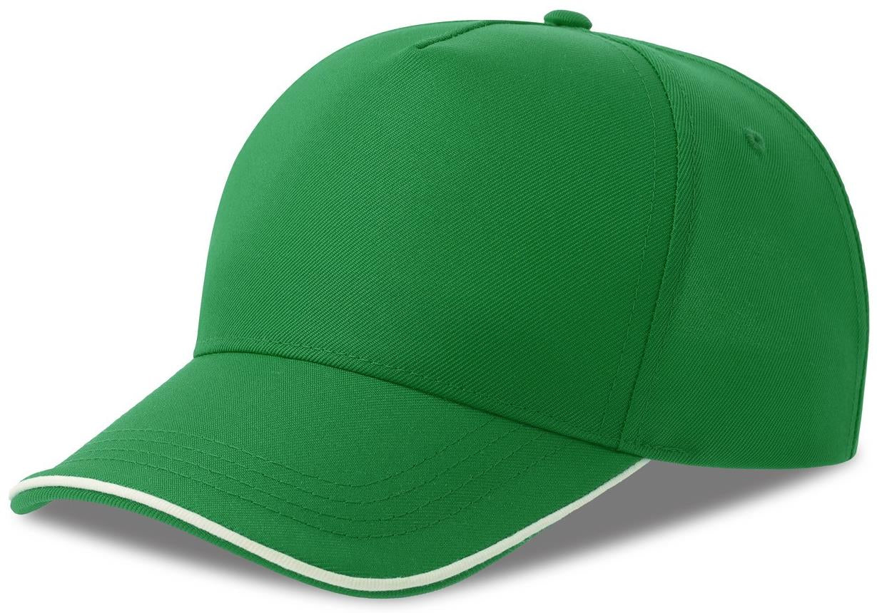 ACRCFP - Atlantis Recy Five Piping 5 Panel Structured Mid Profile Curved Visor Recycled Cap