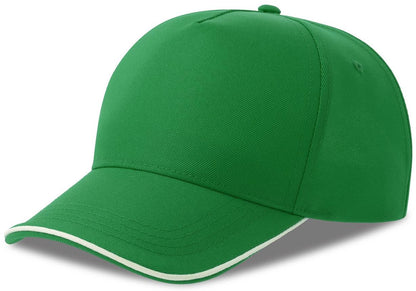 Atlantis ACRCFP Recy Five Piping 5 Panel Structured Mid Profile Curved Visor Recycled Cap wholesale blank structured baseball cap - view 3
