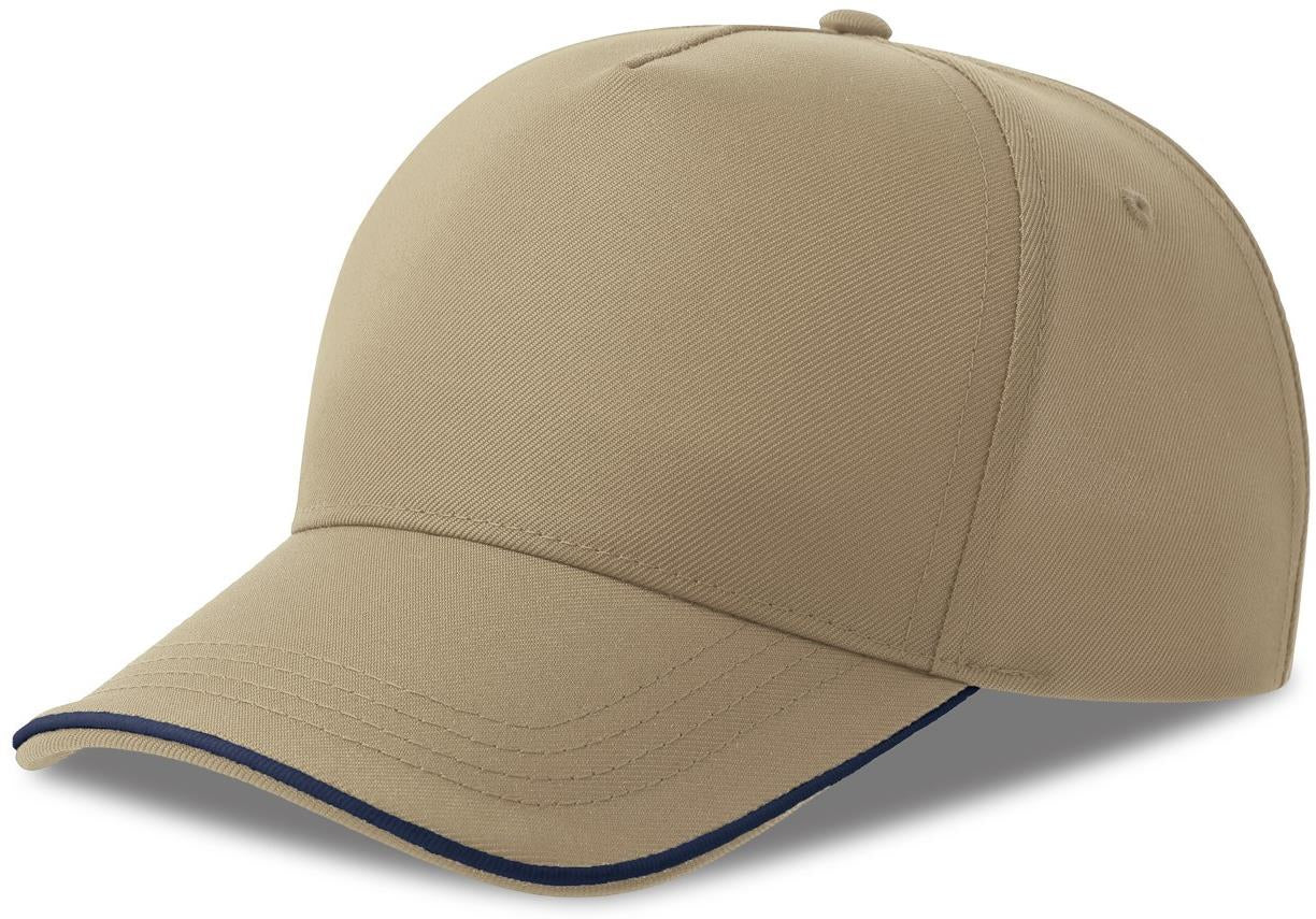 ACRCFP - Atlantis Recy Five Piping 5 Panel Structured Mid Profile Curved Visor Recycled Cap