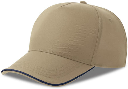 Atlantis ACRCFP Recy Five Piping 5 Panel Structured Mid Profile Curved Visor Recycled Cap wholesale blank structured baseball cap - view 5