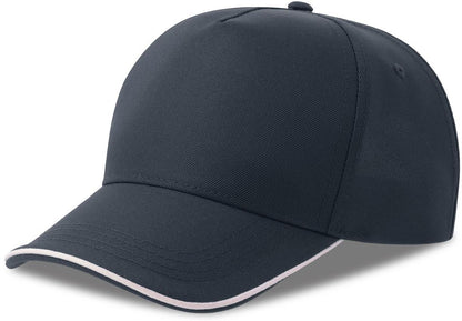 Atlantis ACRCFP Recy Five Piping 5 Panel Structured Mid Profile Curved Visor Recycled Cap wholesale blank structured baseball cap - view 7