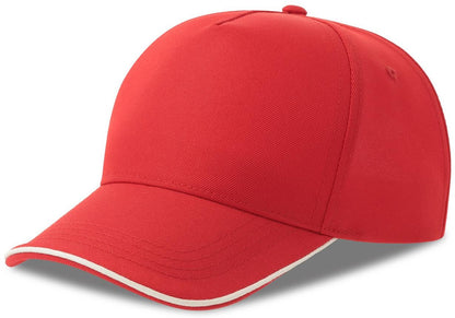 Atlantis ACRCFP Recy Five Piping 5 Panel Structured Mid Profile Curved Visor Recycled Cap wholesale blank structured baseball cap - view 10