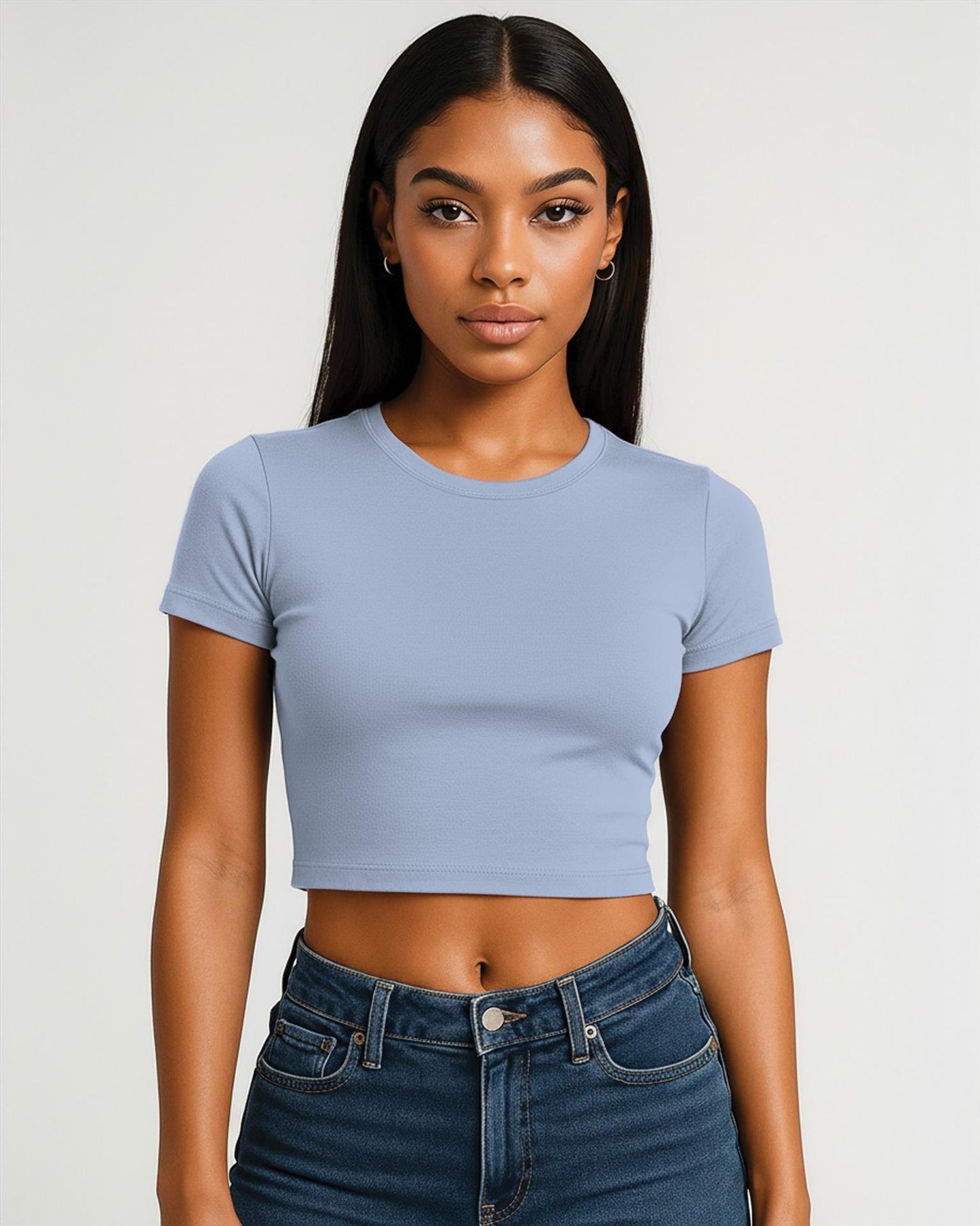CRBT600L - Casual Premium Combed 220 Cropped Baby Tee Ladies