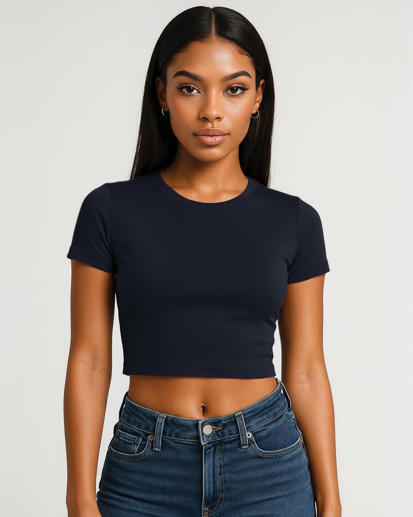 CRBT600L - Casual Premium Combed 220 Cropped Baby Tee Ladies