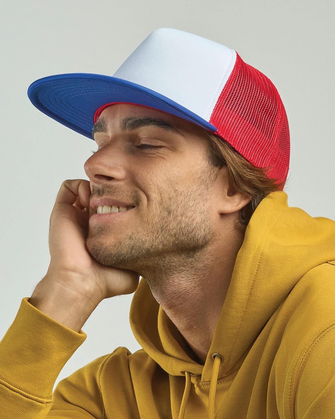 ACSN90 - Atlantis# Snap 90s Flat Visor 5 Panel Trucker Cap